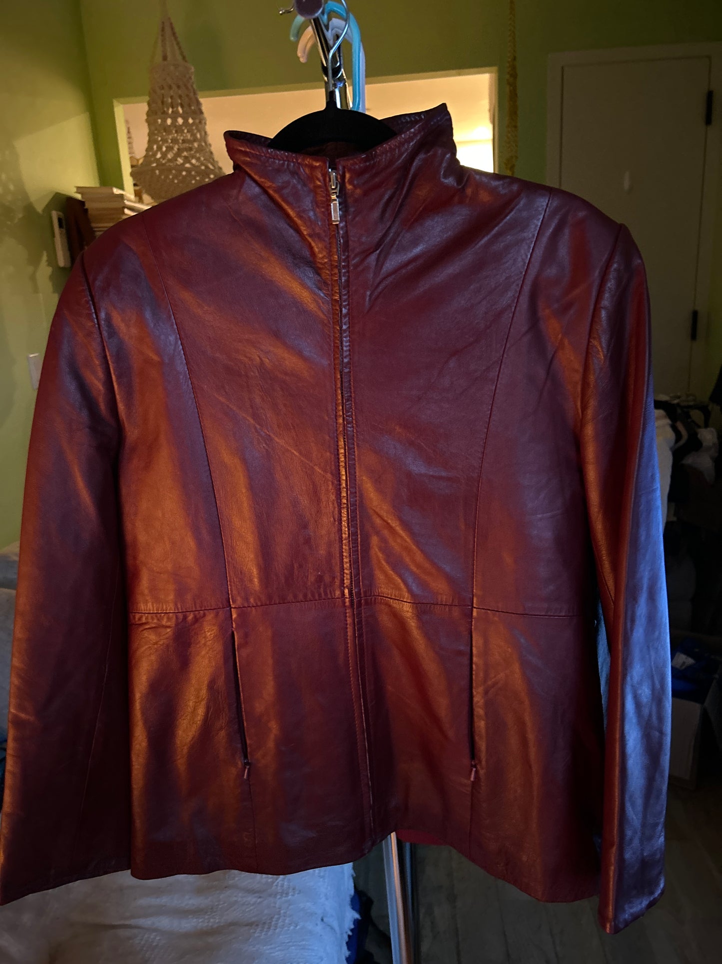 Red leather jacket