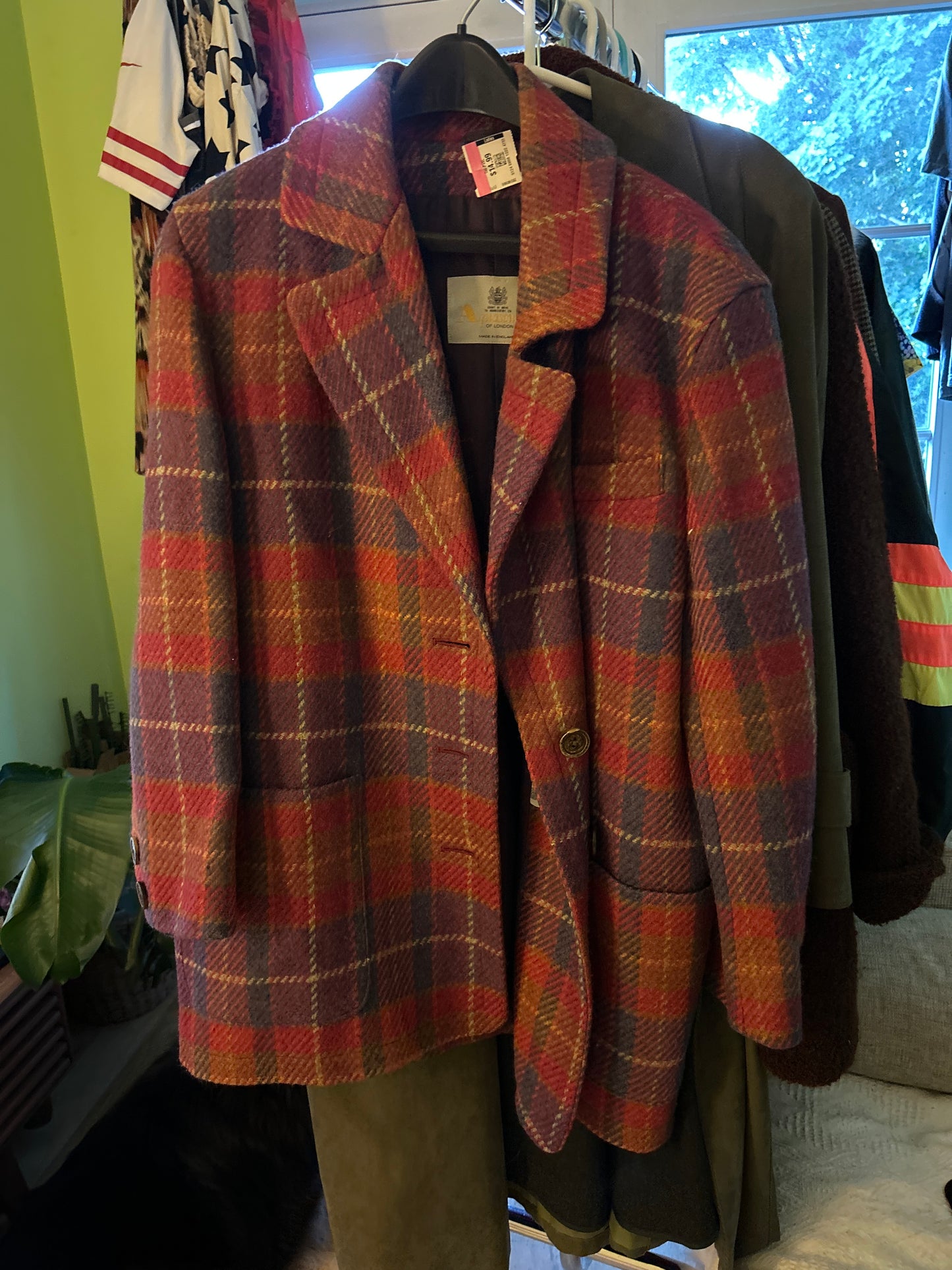 Aquascutum plaid wool coat