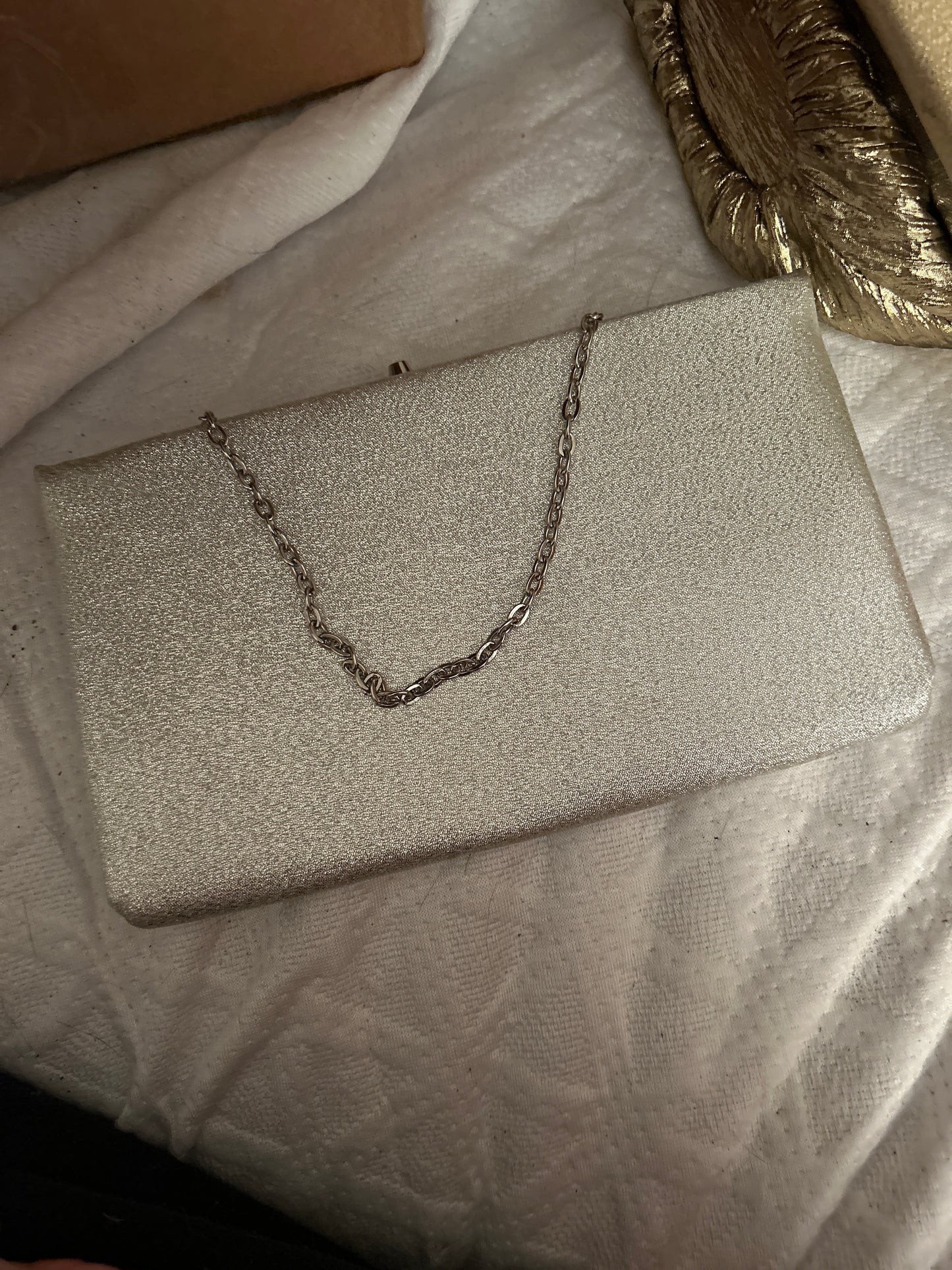 Silver evening chain strap