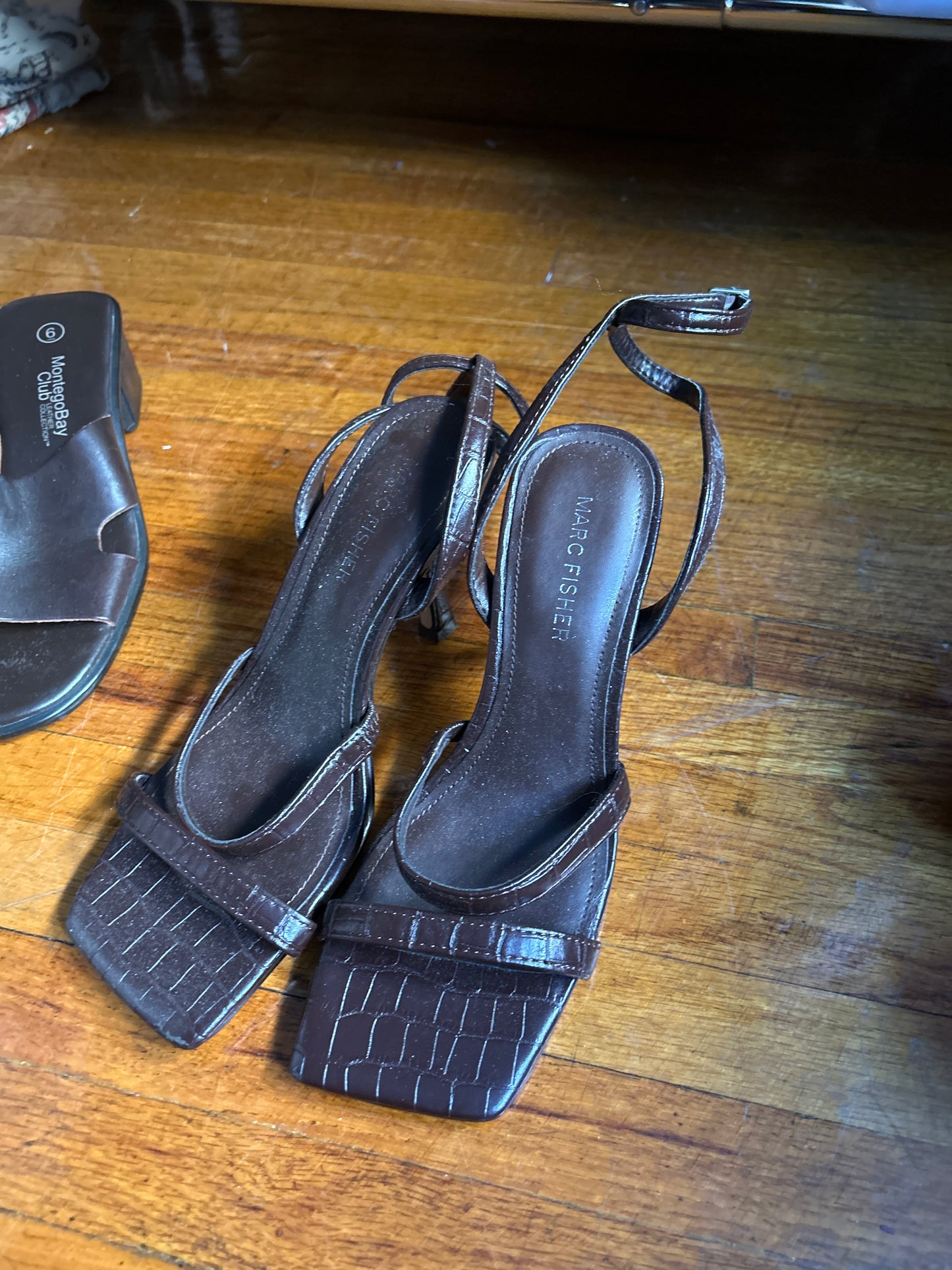 Marc fisher brown croc heels