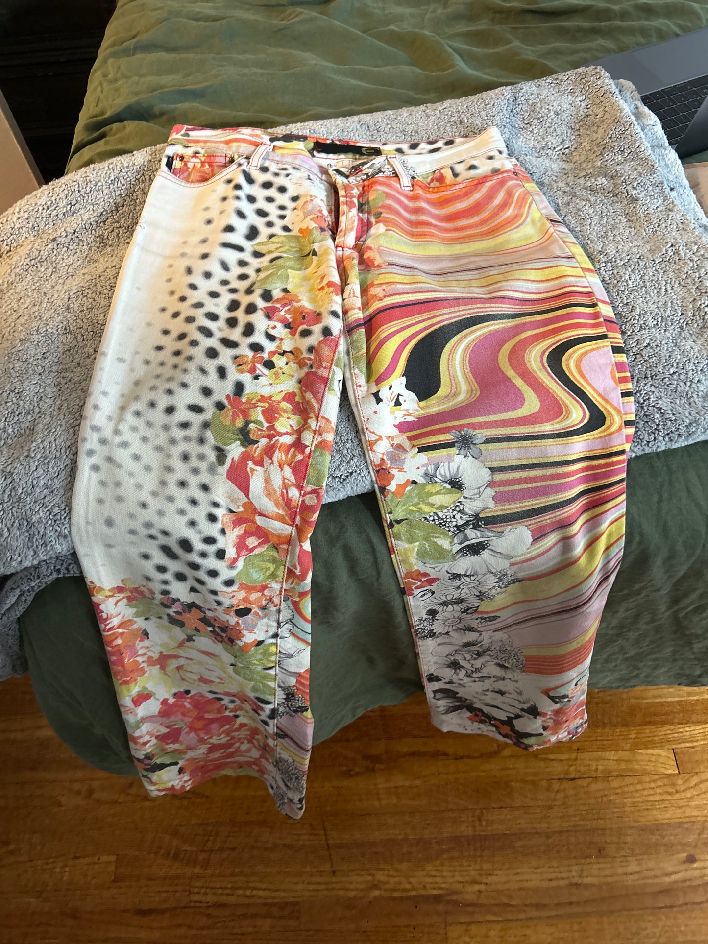Roberto Cavalli psychedelic print pants