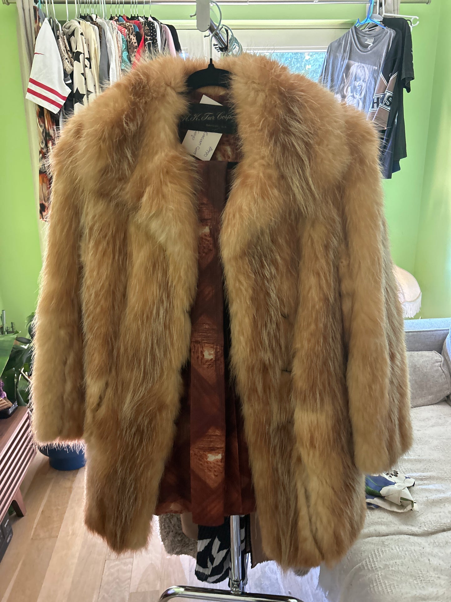 Raccoon fur coat
