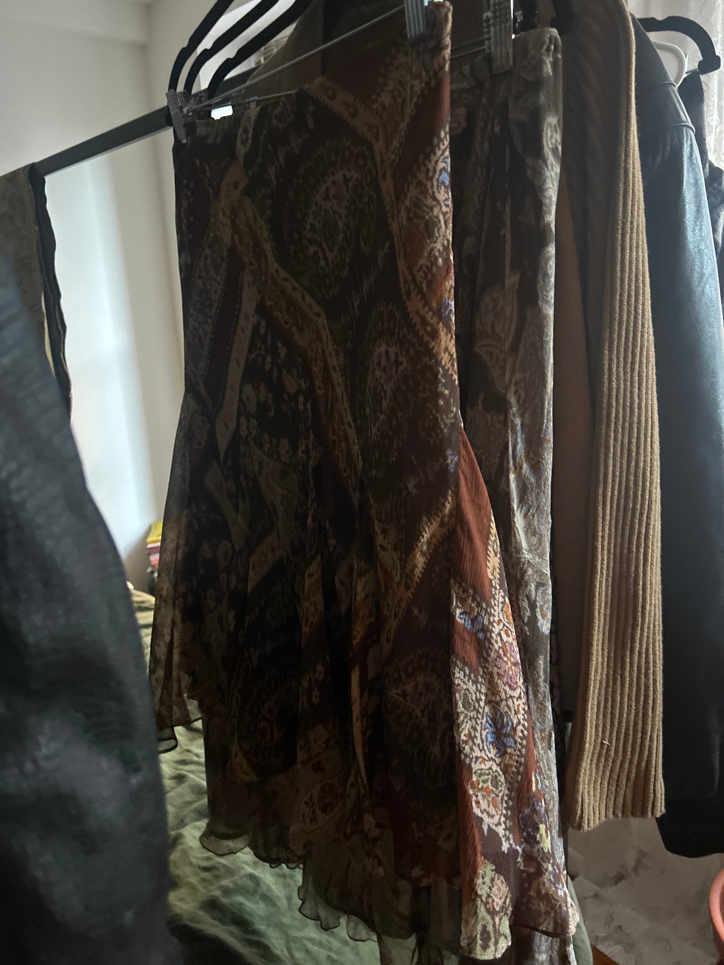Ralph Lauren silk patterned skirt