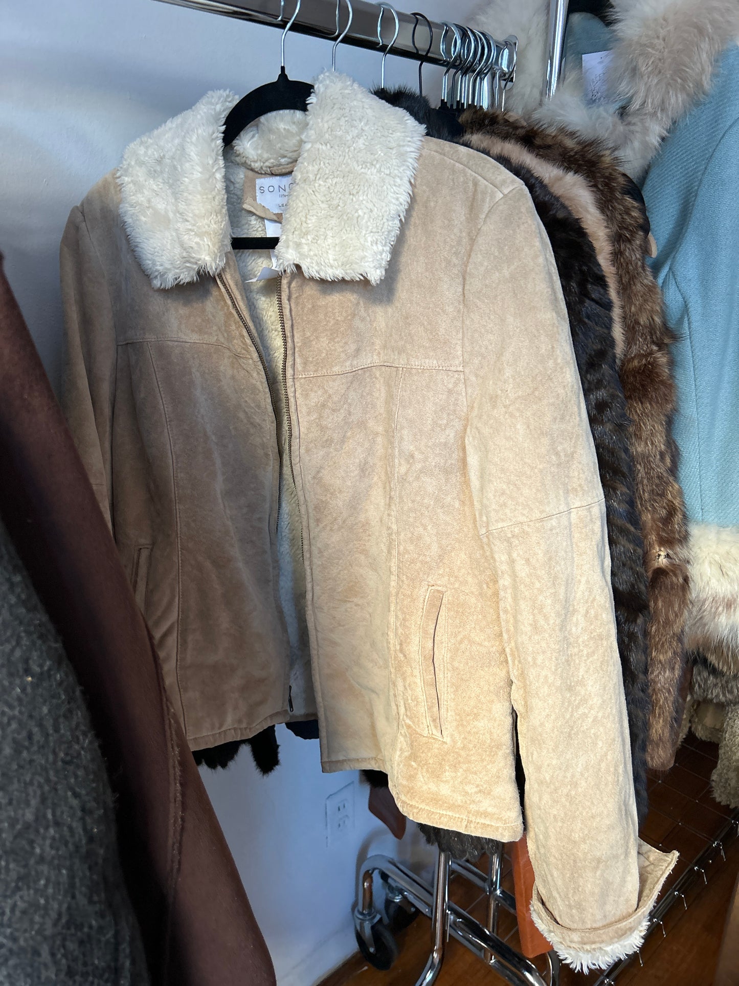 Sonoma suede jacket faux shearling