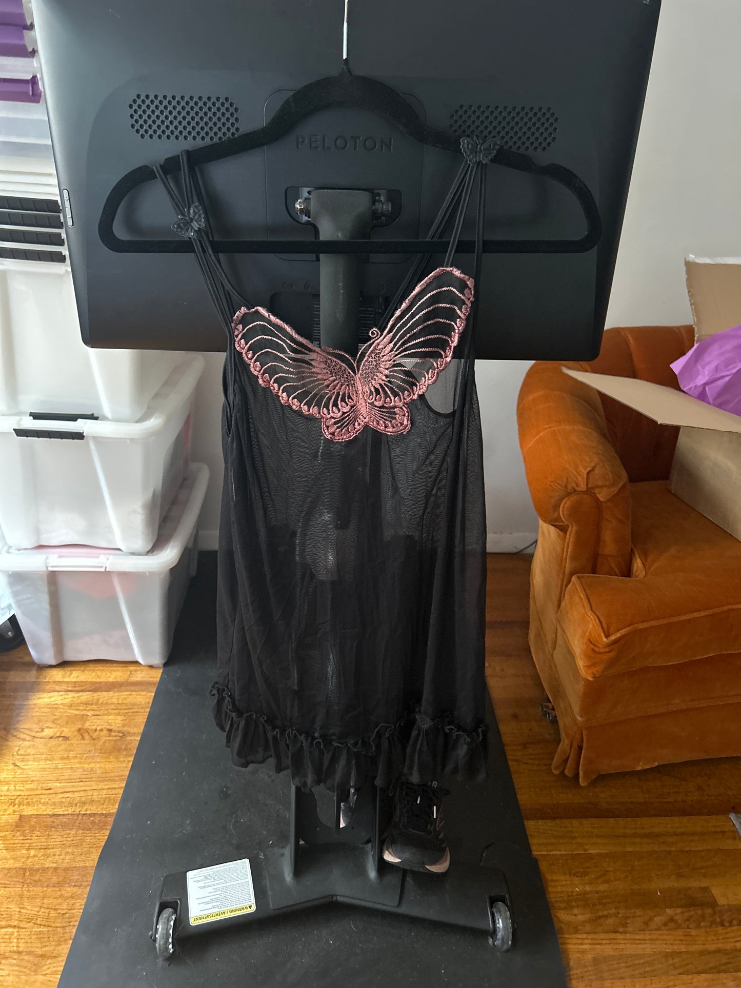 Sheer butterfly tank top