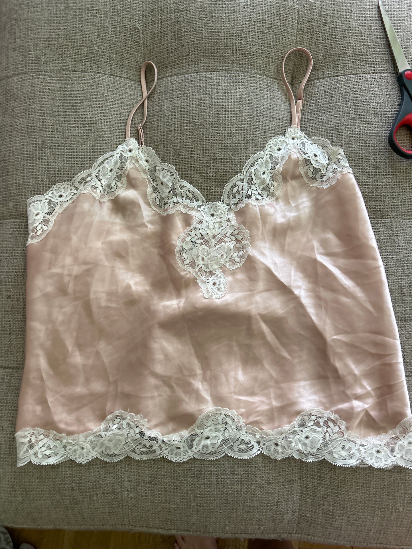 Tan/white lace cami