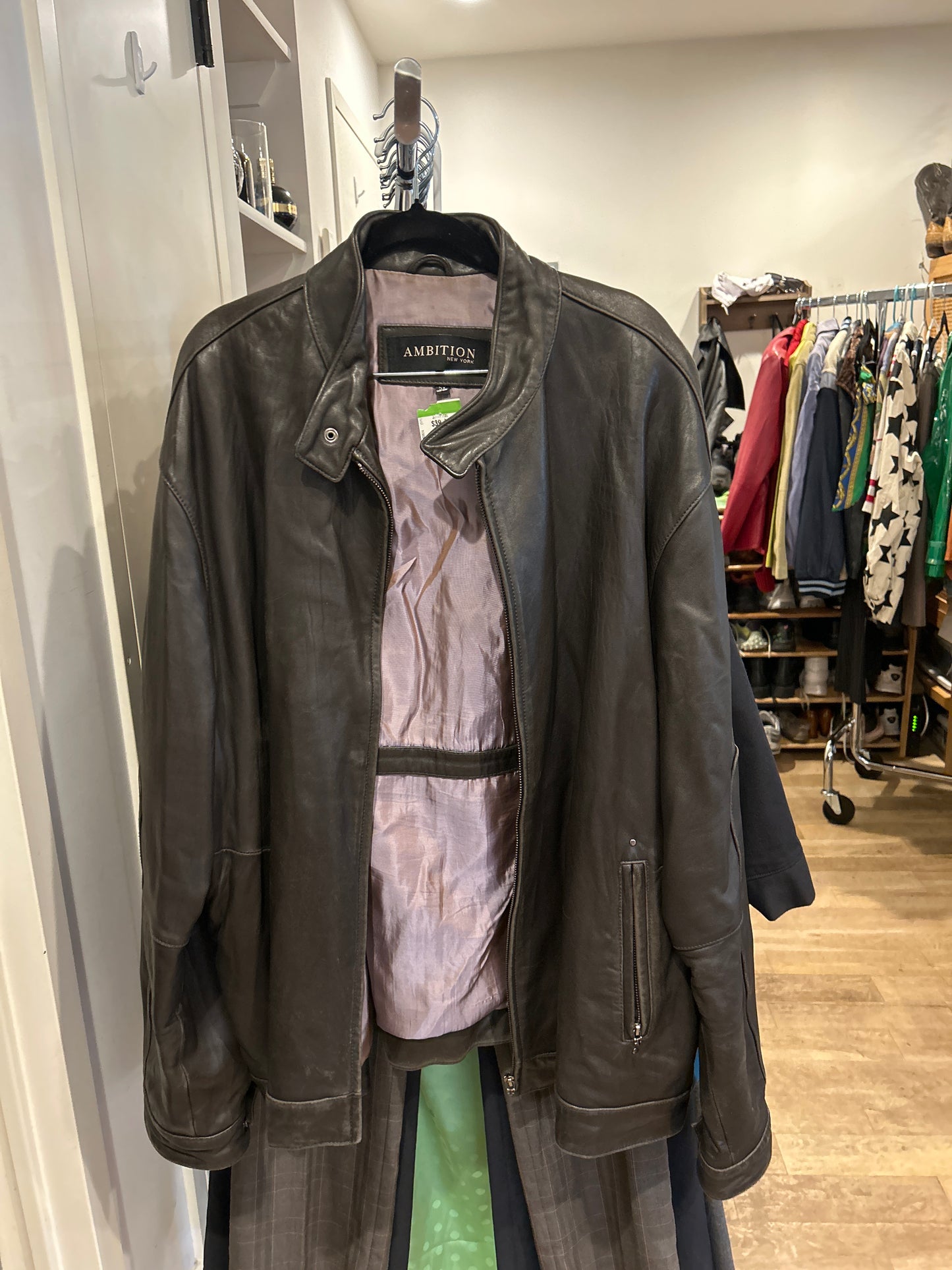 Ambition dark brown leather jacket