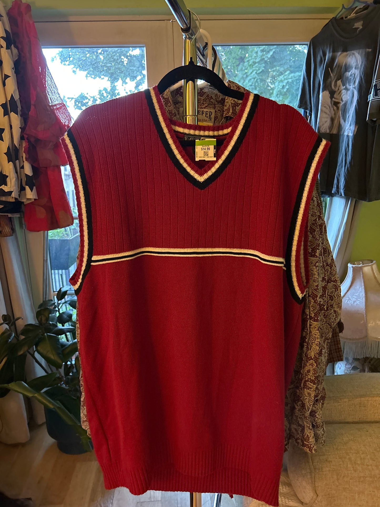 Red sweater vest