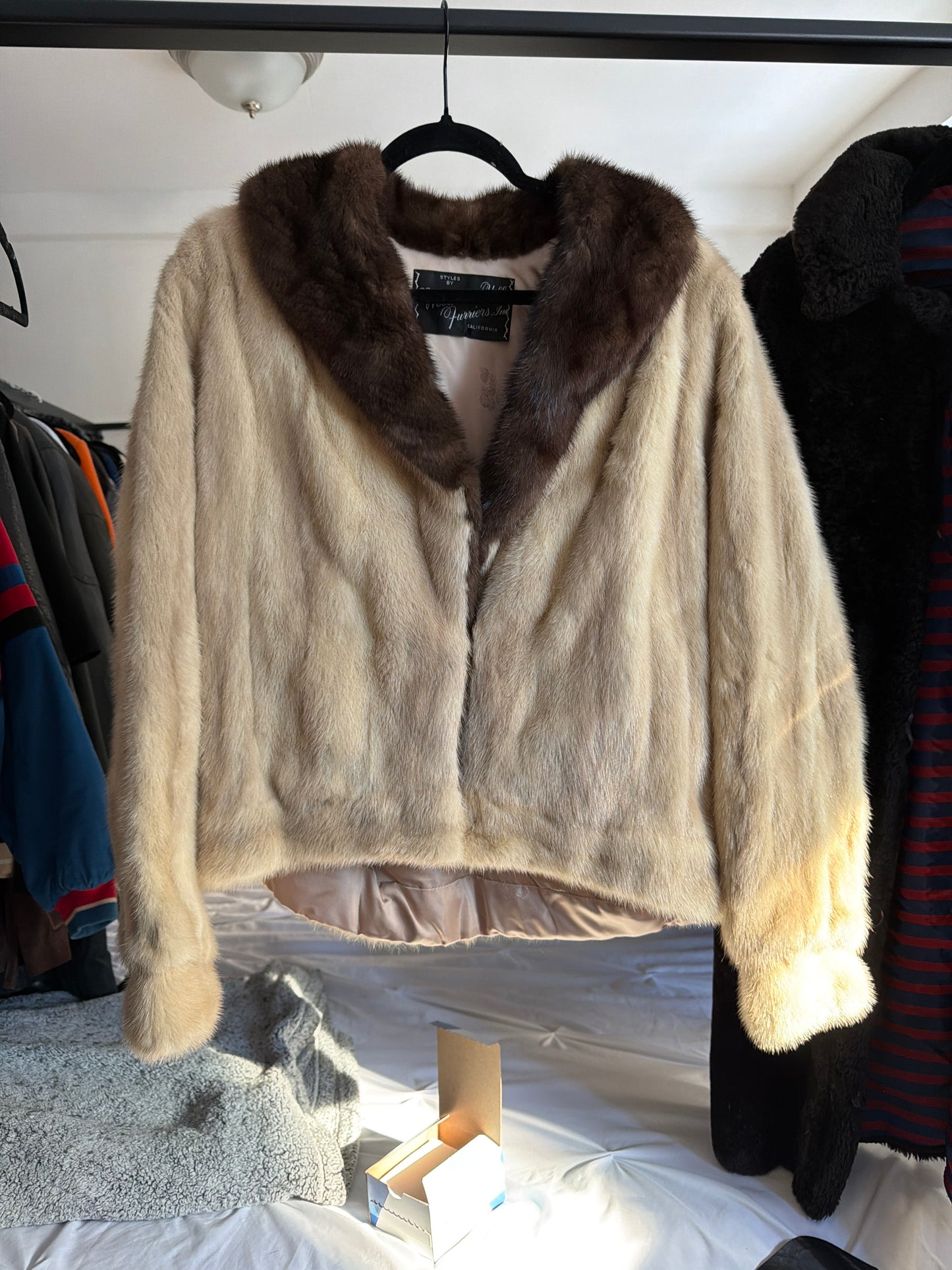 Beige/brown mink jacket JM 18