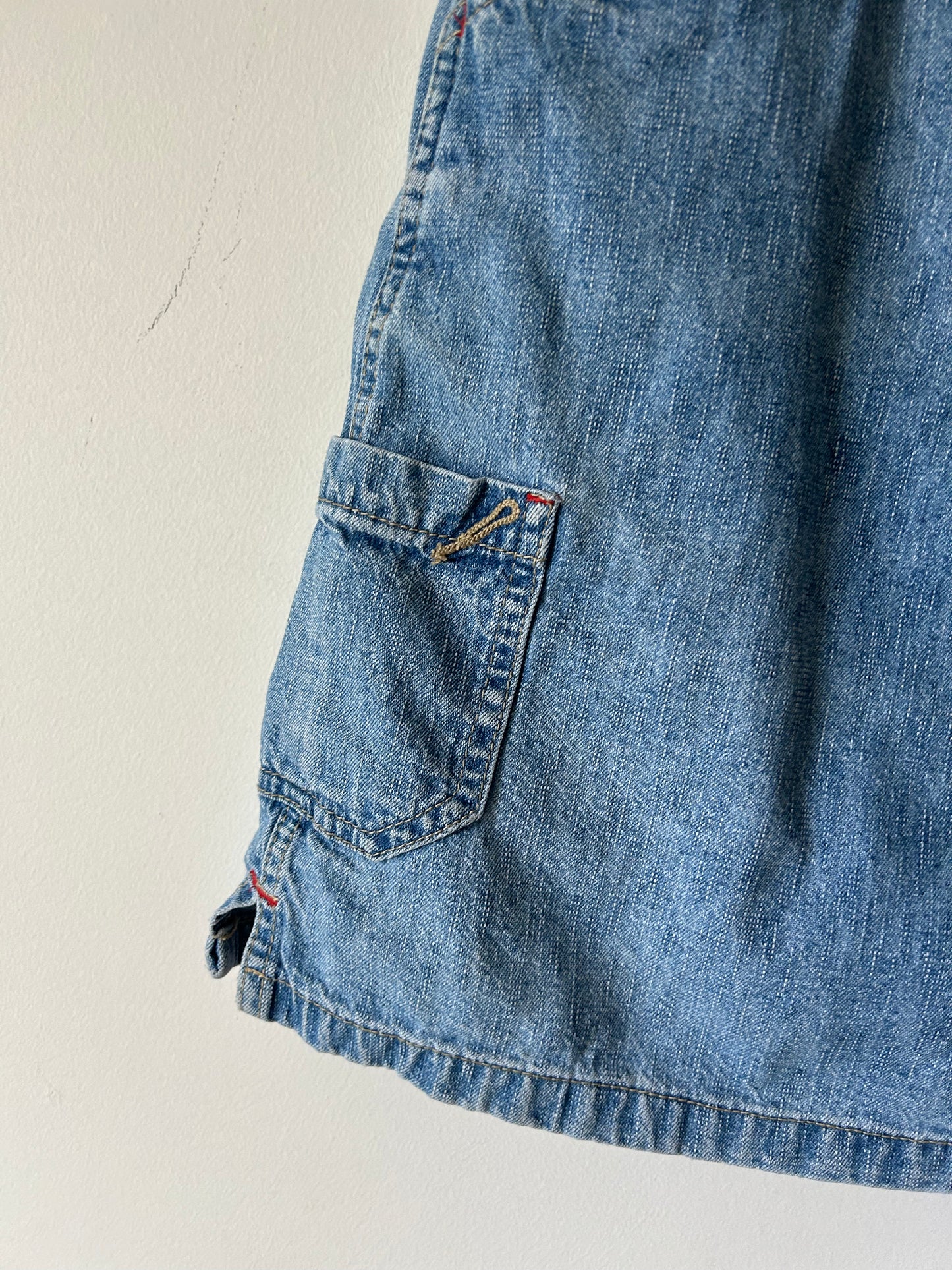 denim cargo mini skirt/skort
