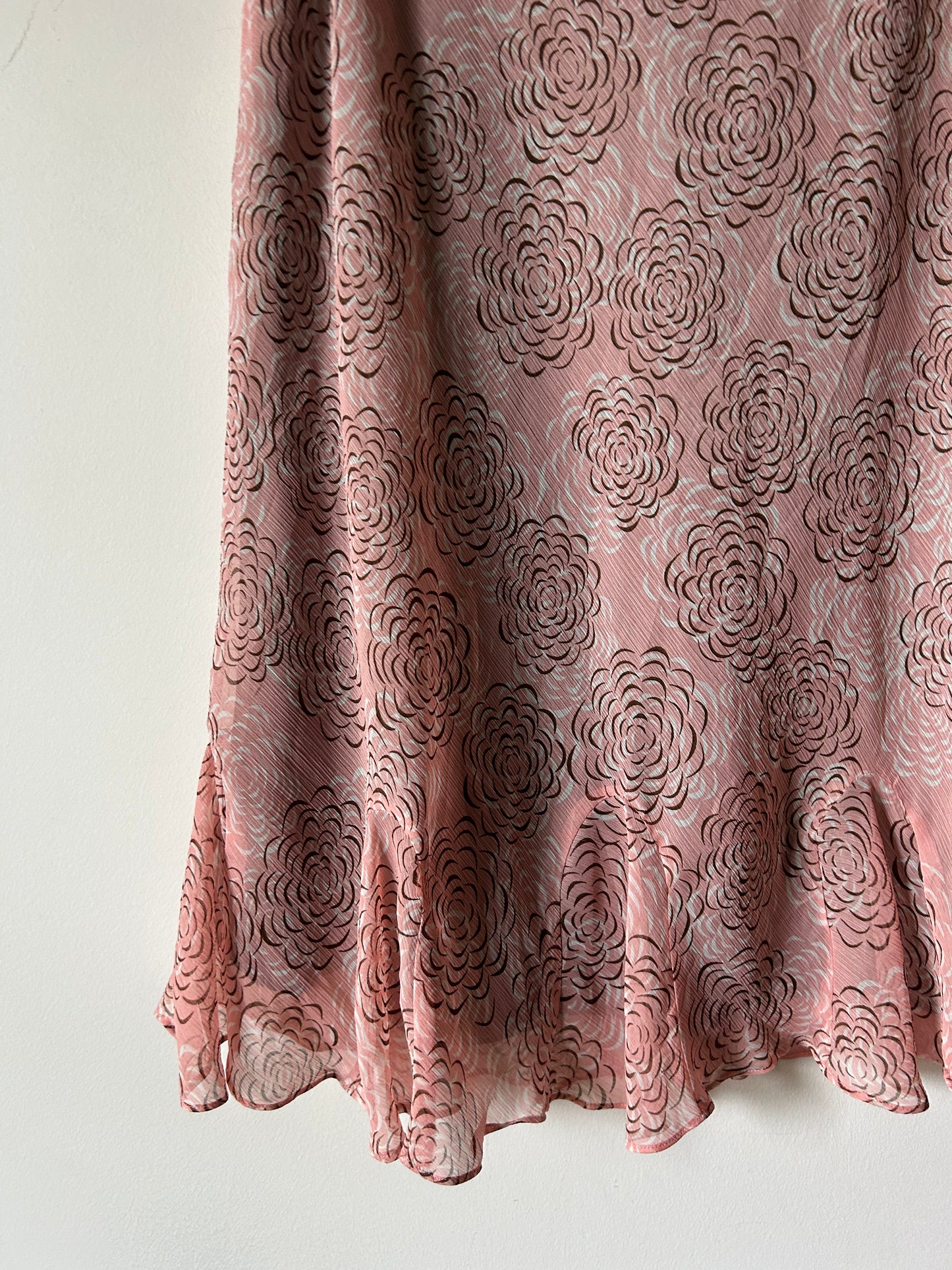 pale pink abstract floral skirt