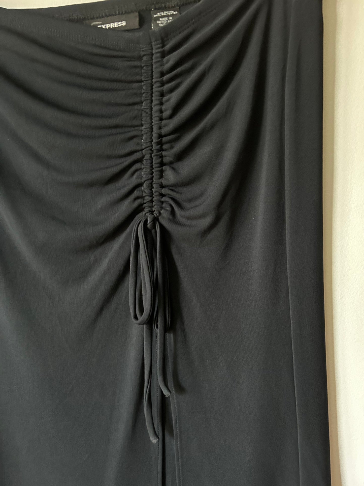 vintage black scrunch skirt