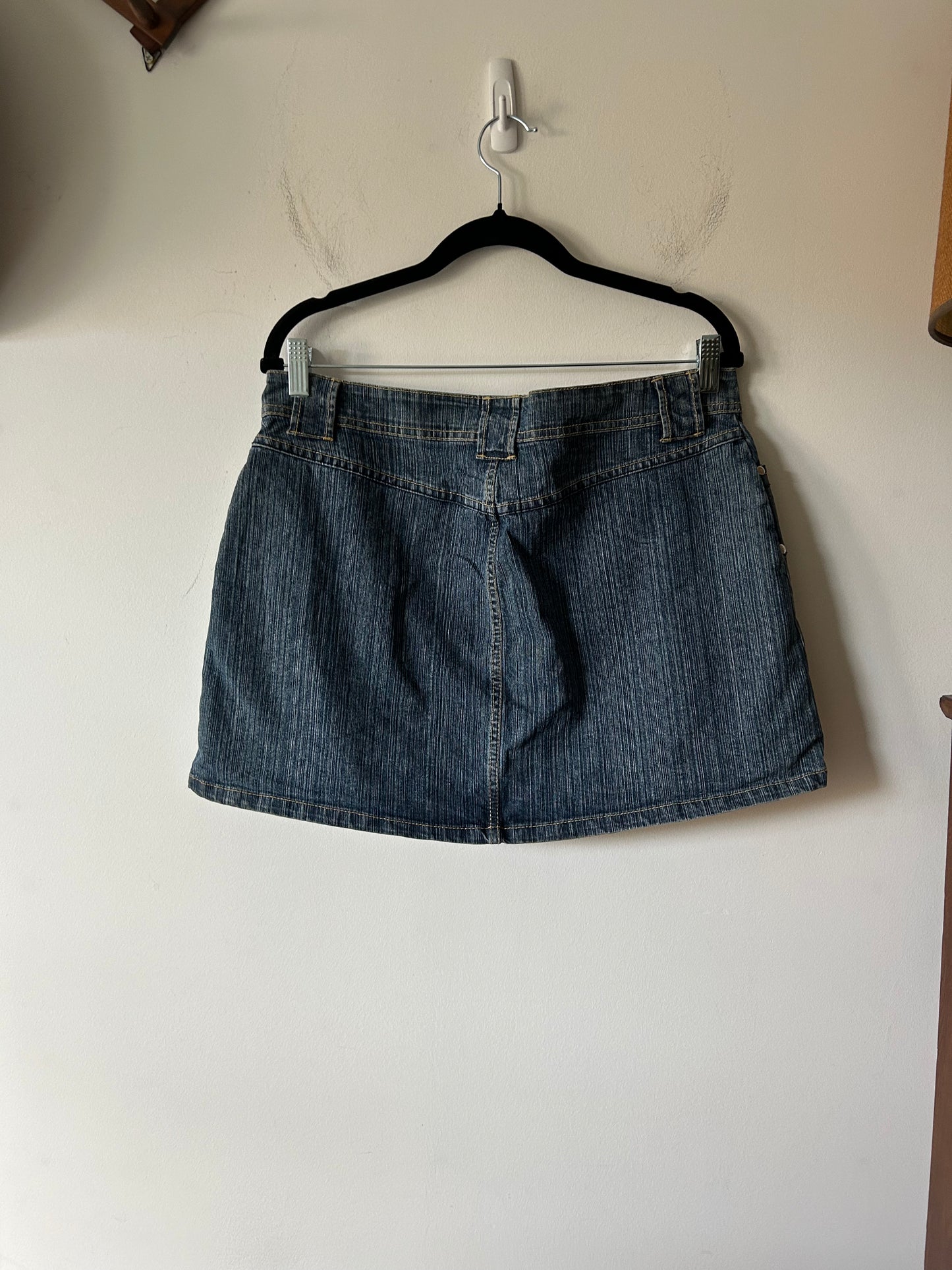 vintage fubu denim mini skirt