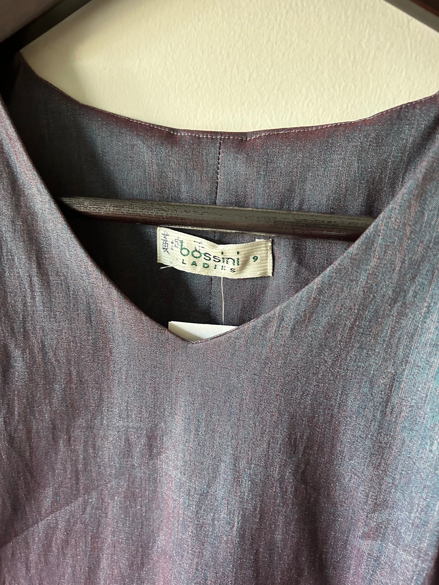 iridescent sleeveless shift dress