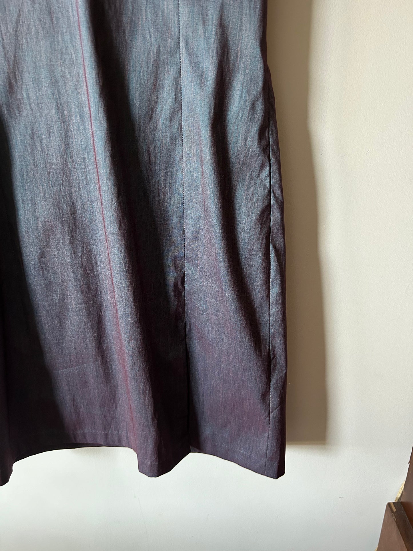 iridescent sleeveless shift dress