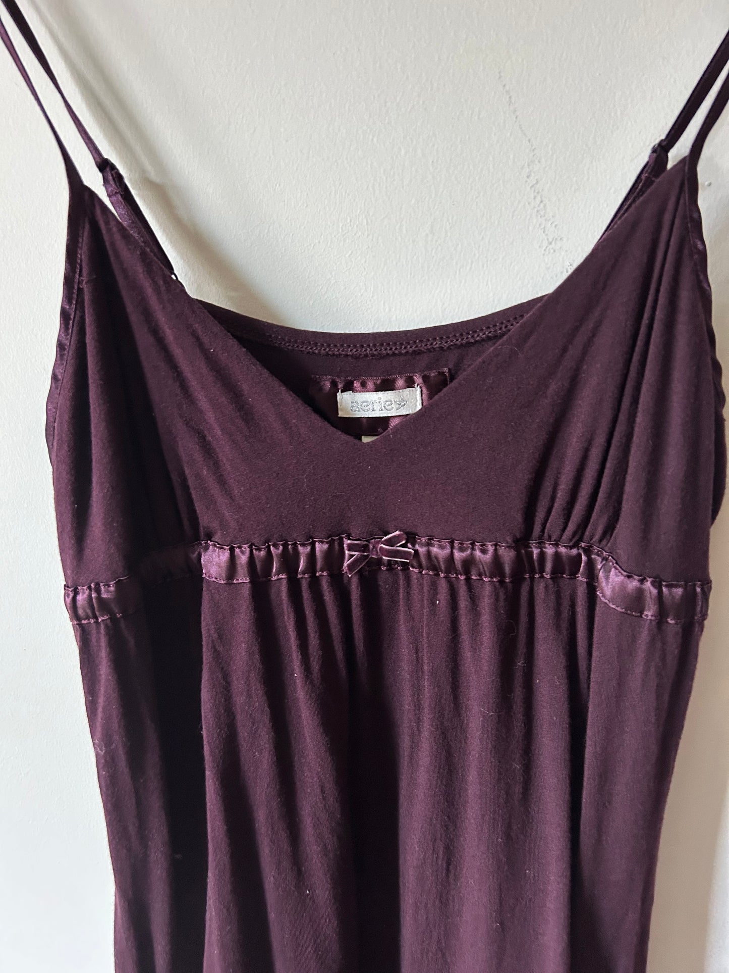 aerie y2k plum slip dress