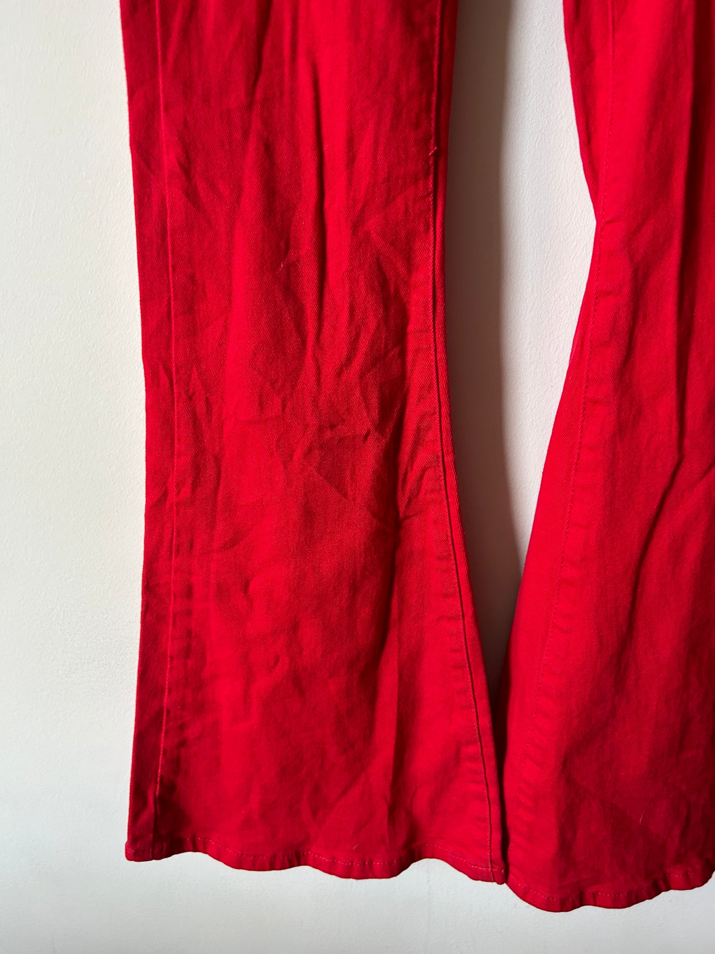 amazing y2k red flared lace up jeans
