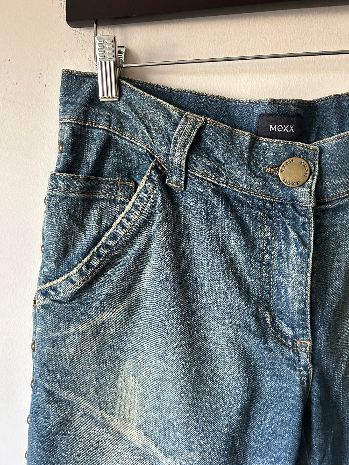 y2k studded washed jeans