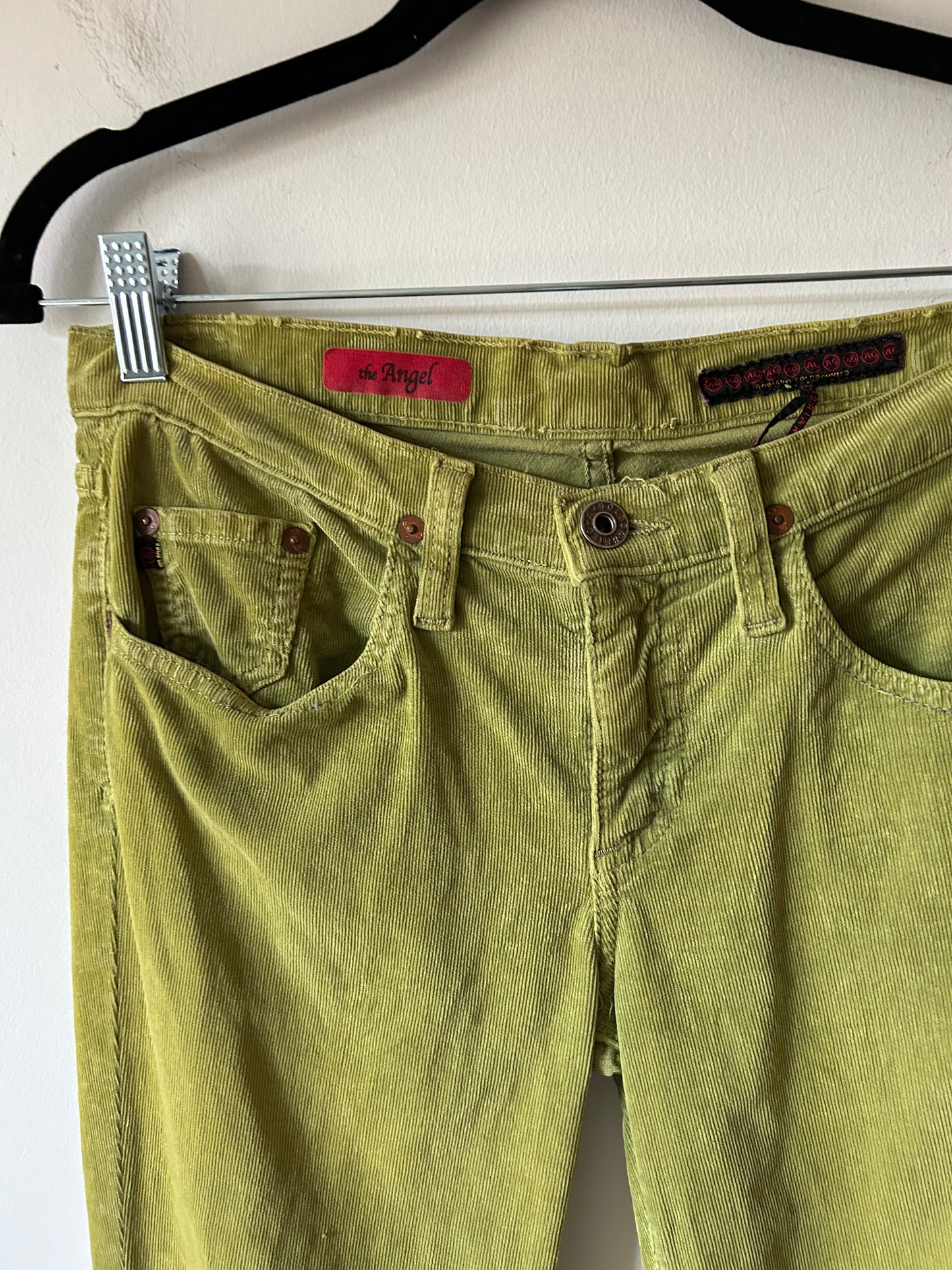 y2k lime green corduroy AG trousers