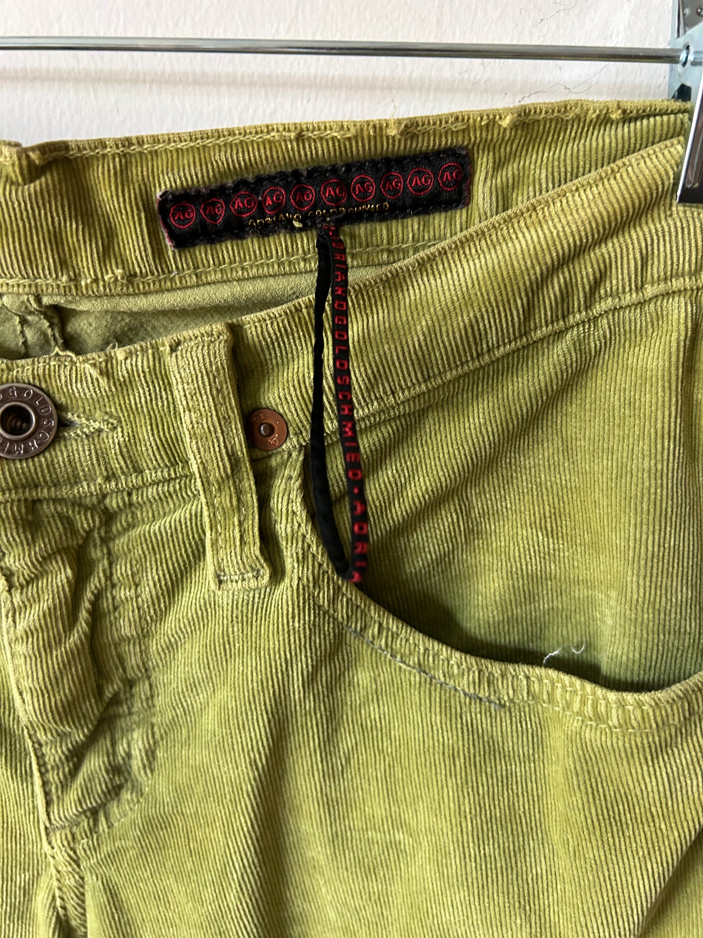 y2k lime green corduroy AG trousers