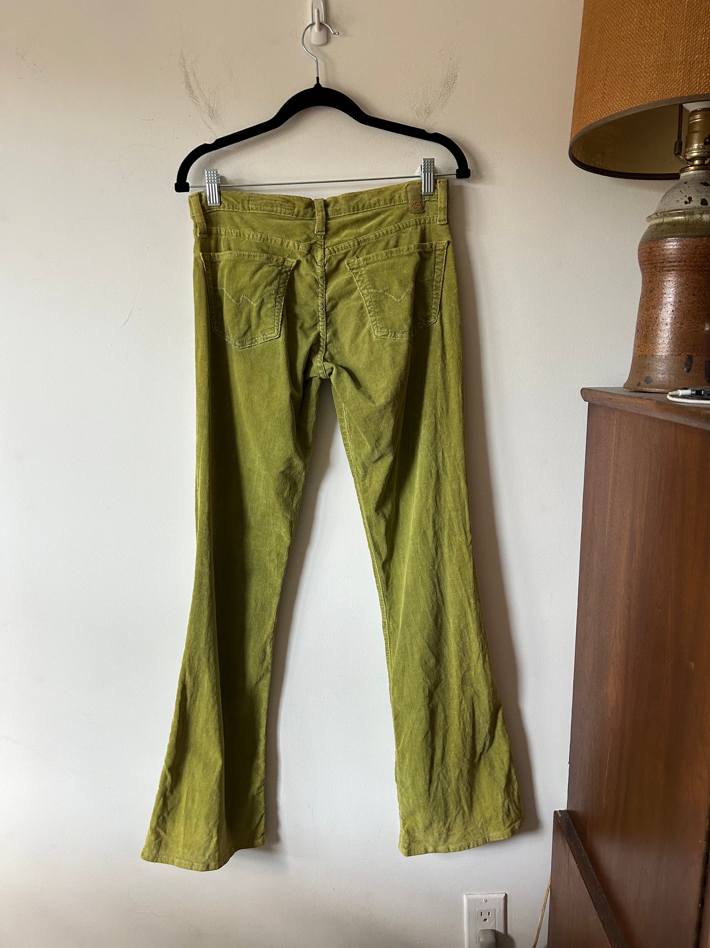 y2k lime green corduroy AG trousers