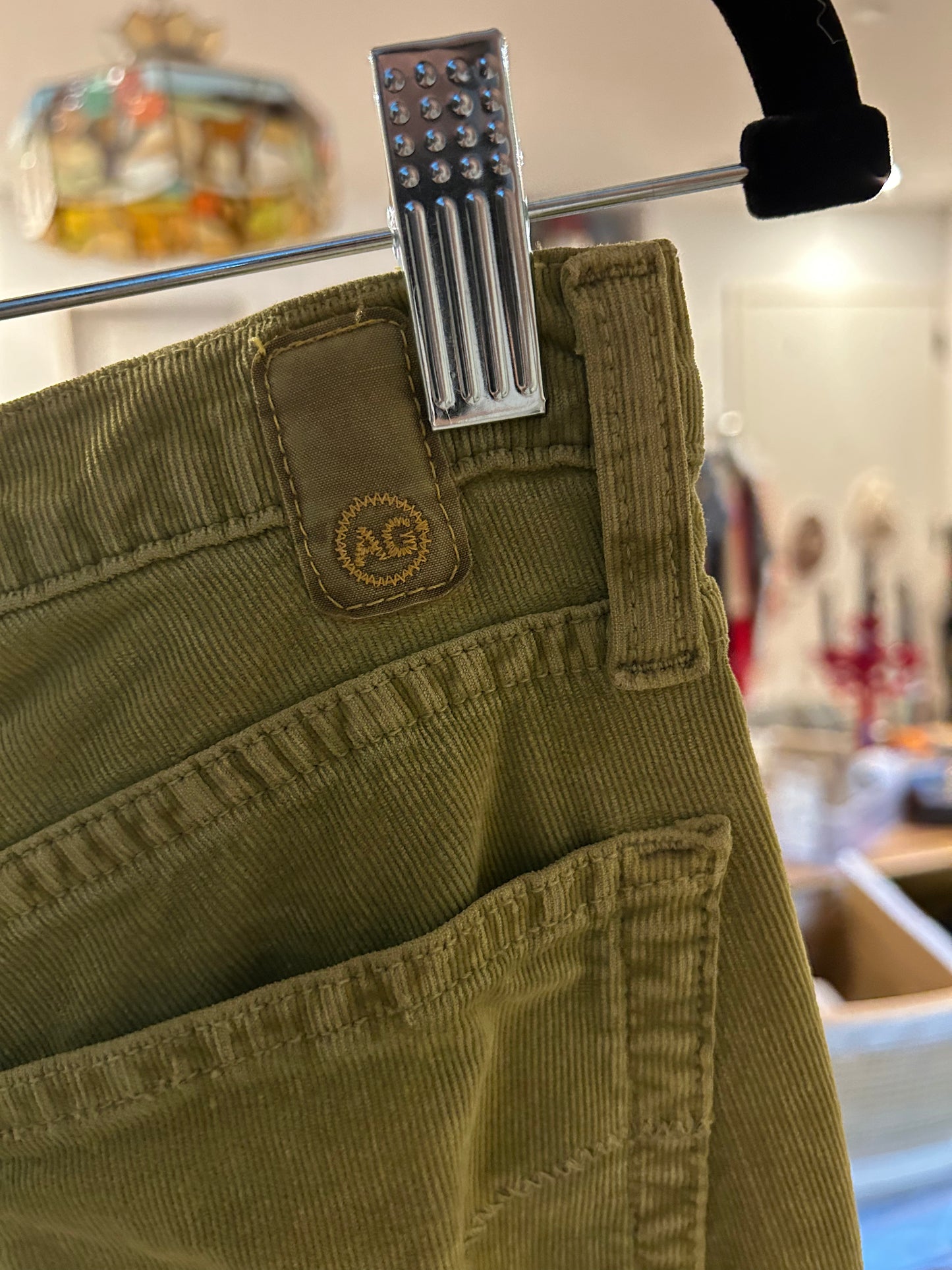 y2k lime green corduroy AG trousers