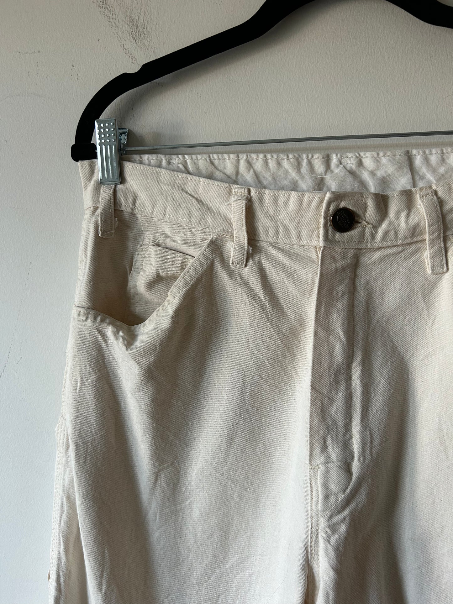 vintage y2k dickies utility pants in ecru