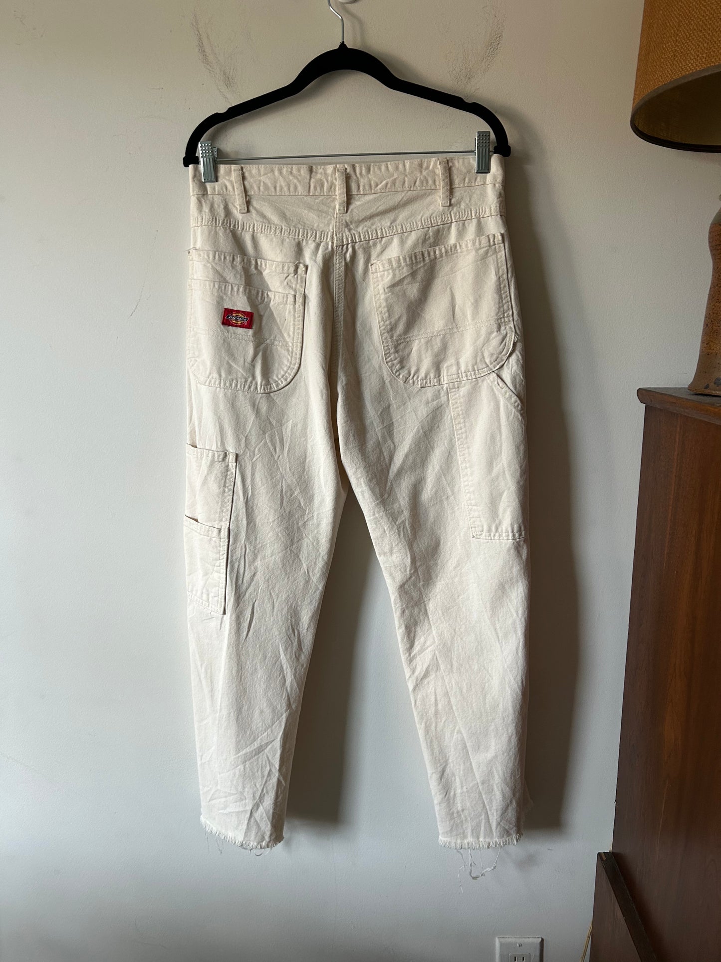 vintage y2k dickies utility pants in ecru