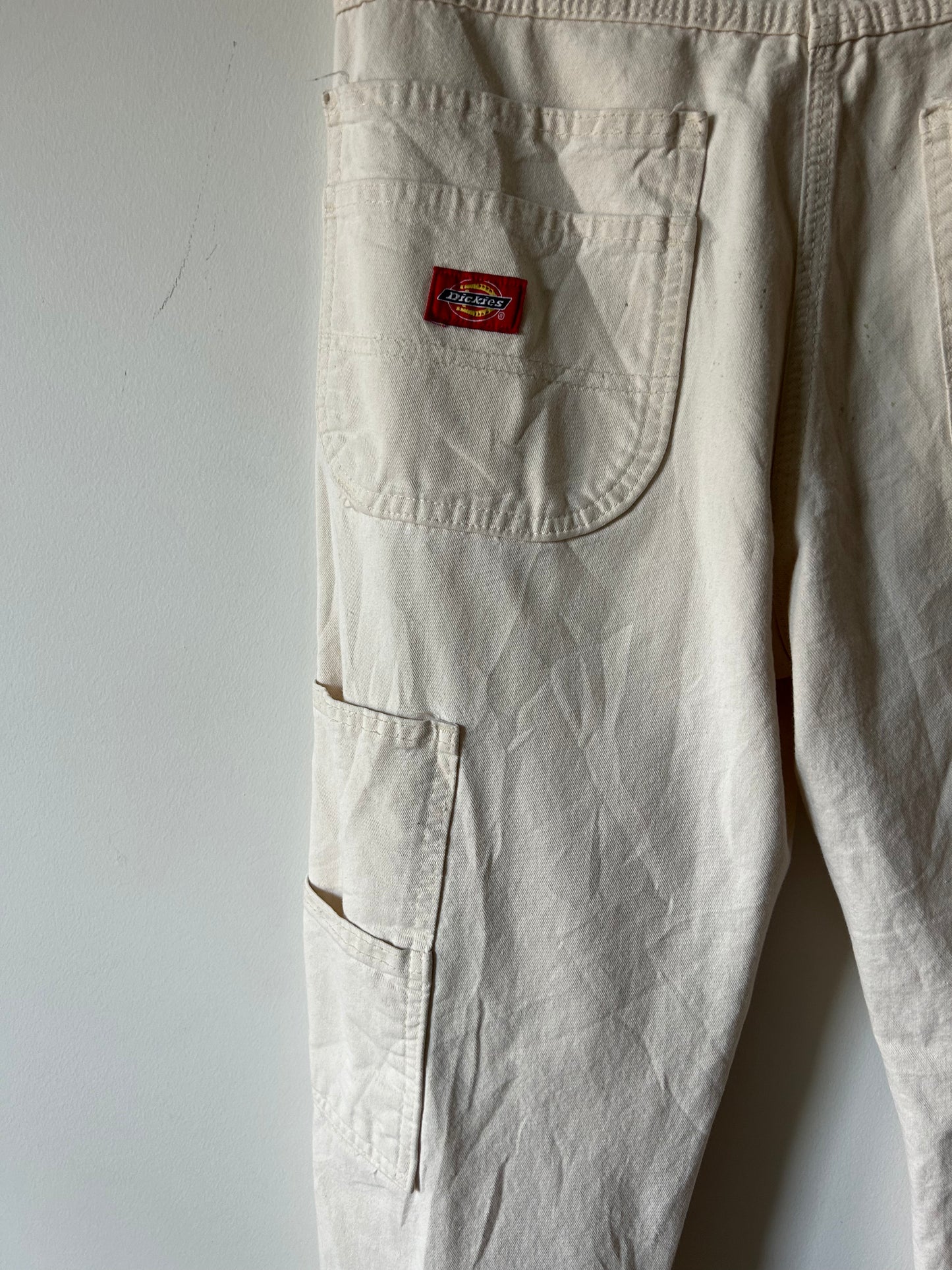 vintage y2k dickies utility pants in ecru