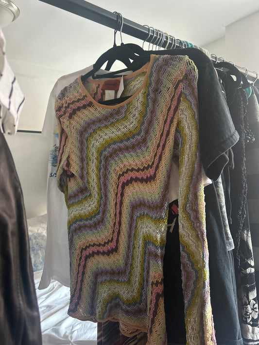 Missoni long sleeve crochet top