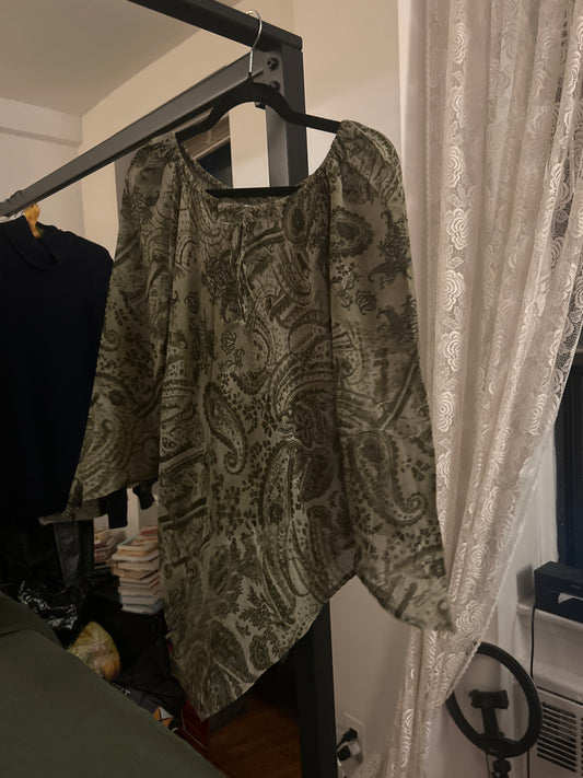 Pimkie grey paisley bohemian top
