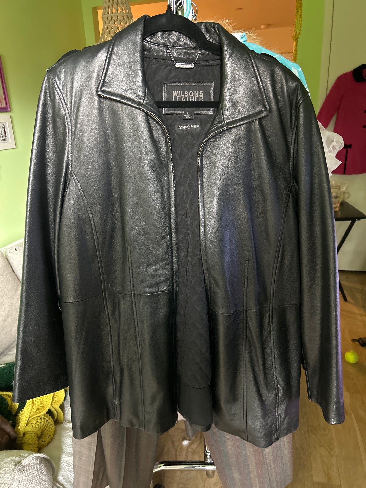 Wilsons black leather lined jacket