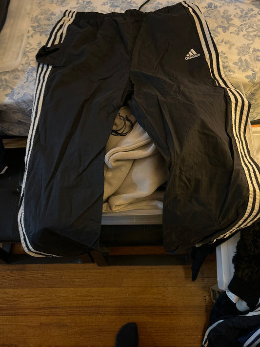 Black adidas track pants thin