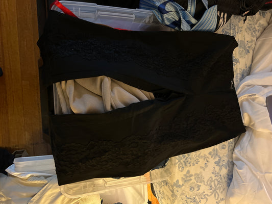 INC black pants lace detail