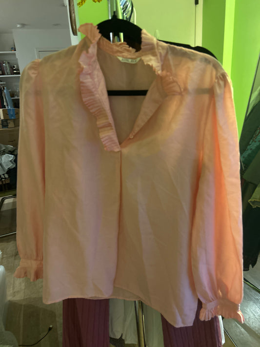 Pink silk top