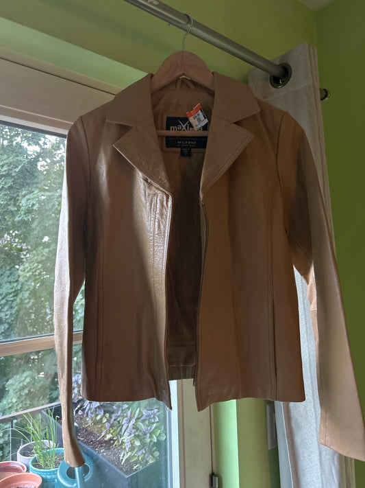 Maxima tan leather jacket