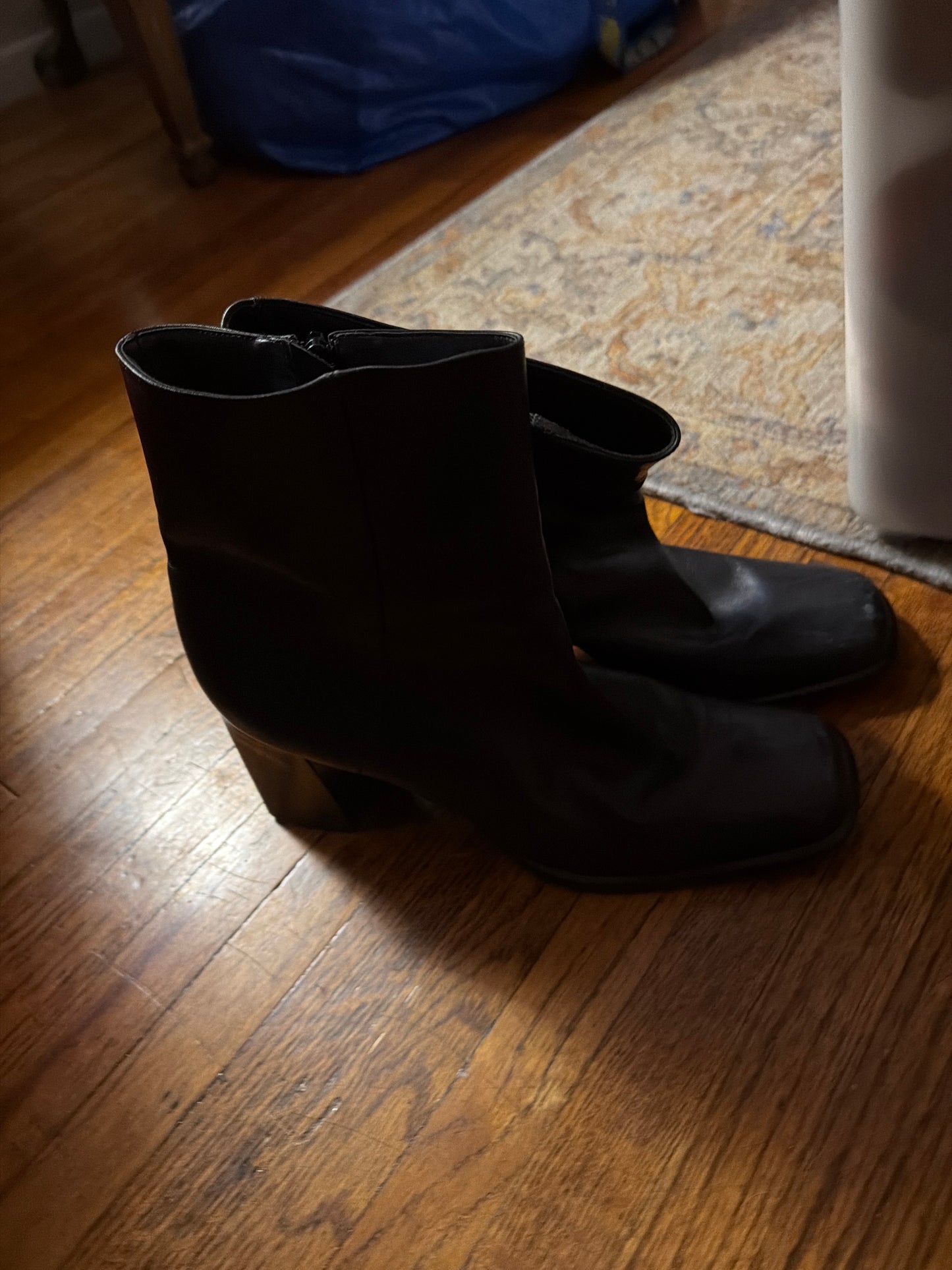 Black leather boots