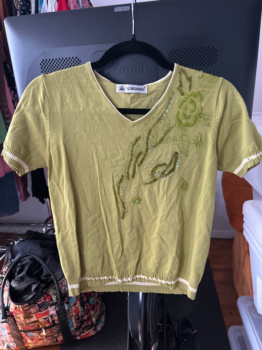 Green beaded shirt