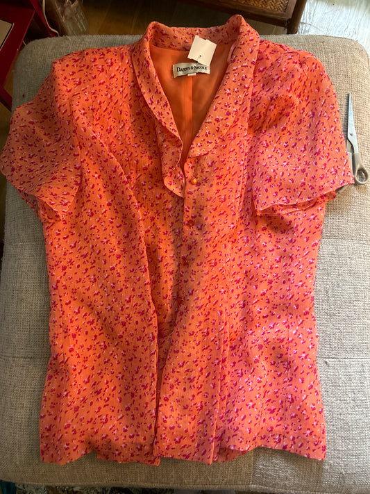 Orange/pink cheetah blouse