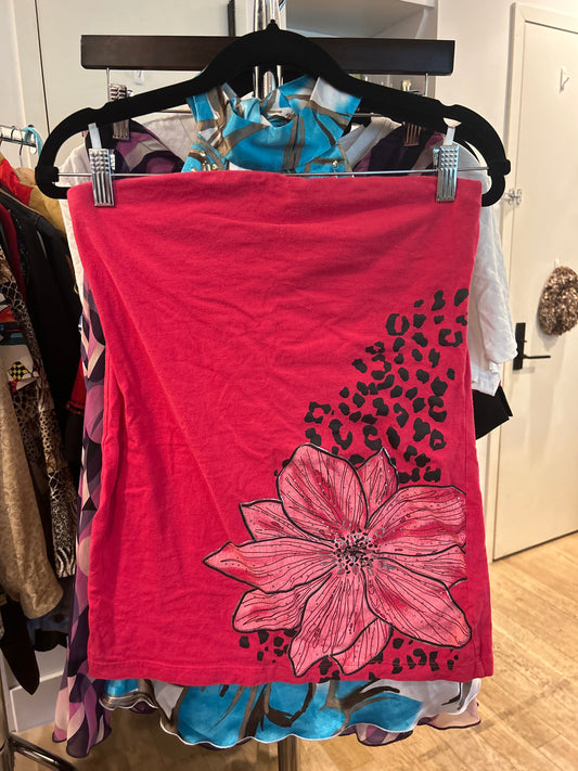 Pink floral tube top