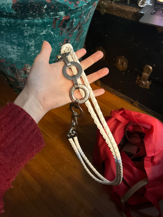 JM white woven belt 175