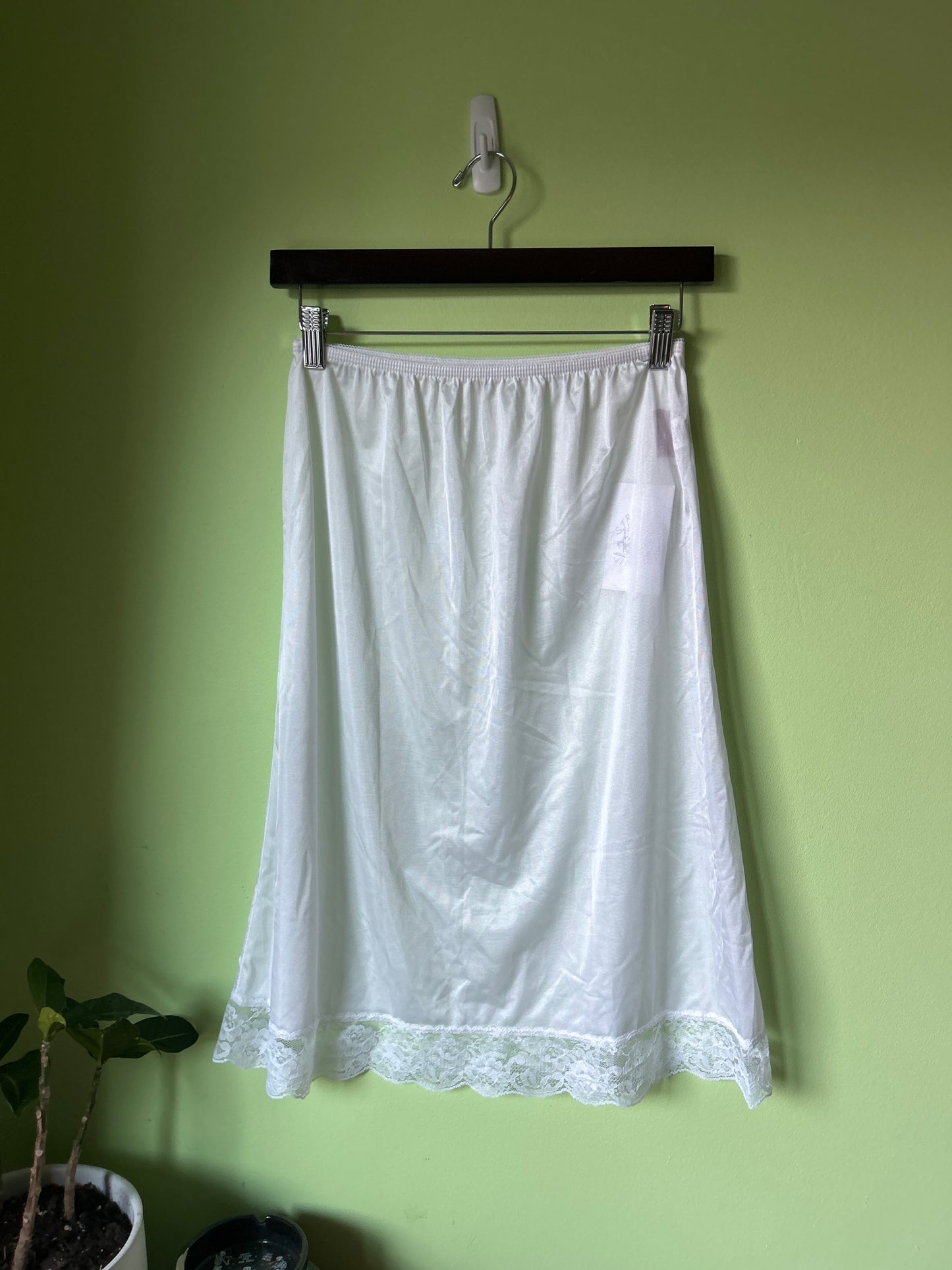 white lace slip skirt