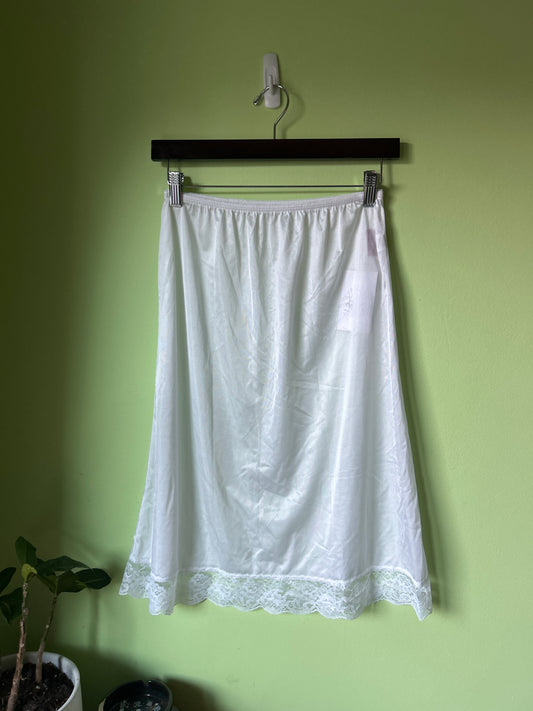 white lace slip skirt