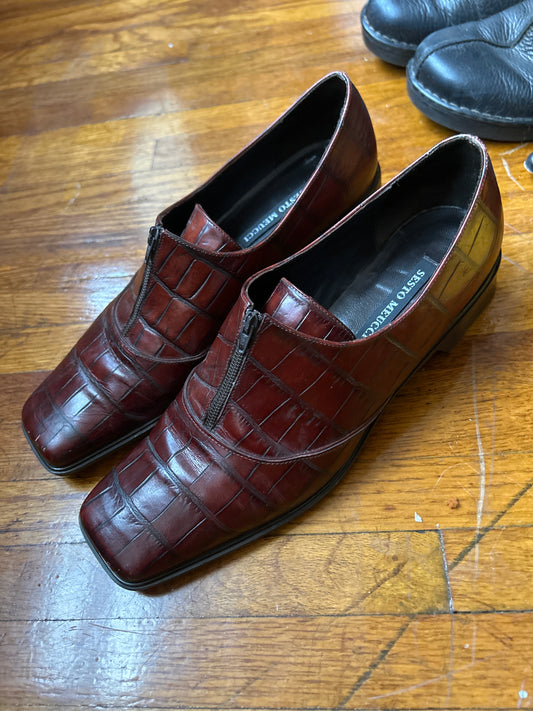 Street rat sesto meucci brown croc loafer sz 10