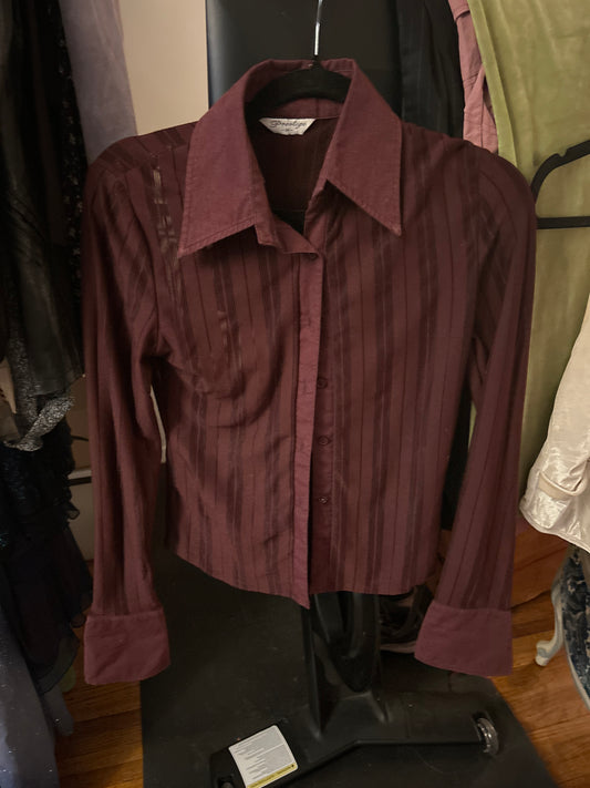 Brown sheer button up
