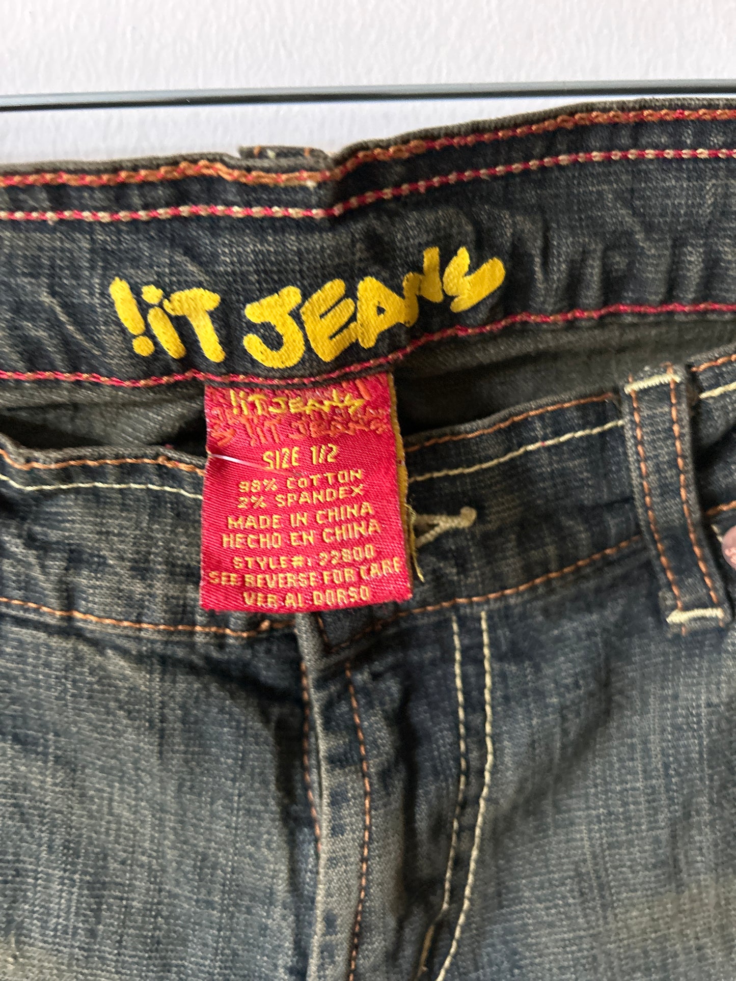 y2k low rise !it jeans in green acid wash
