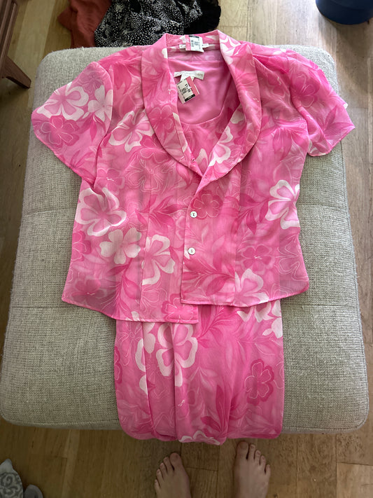 Pink floral dress/top