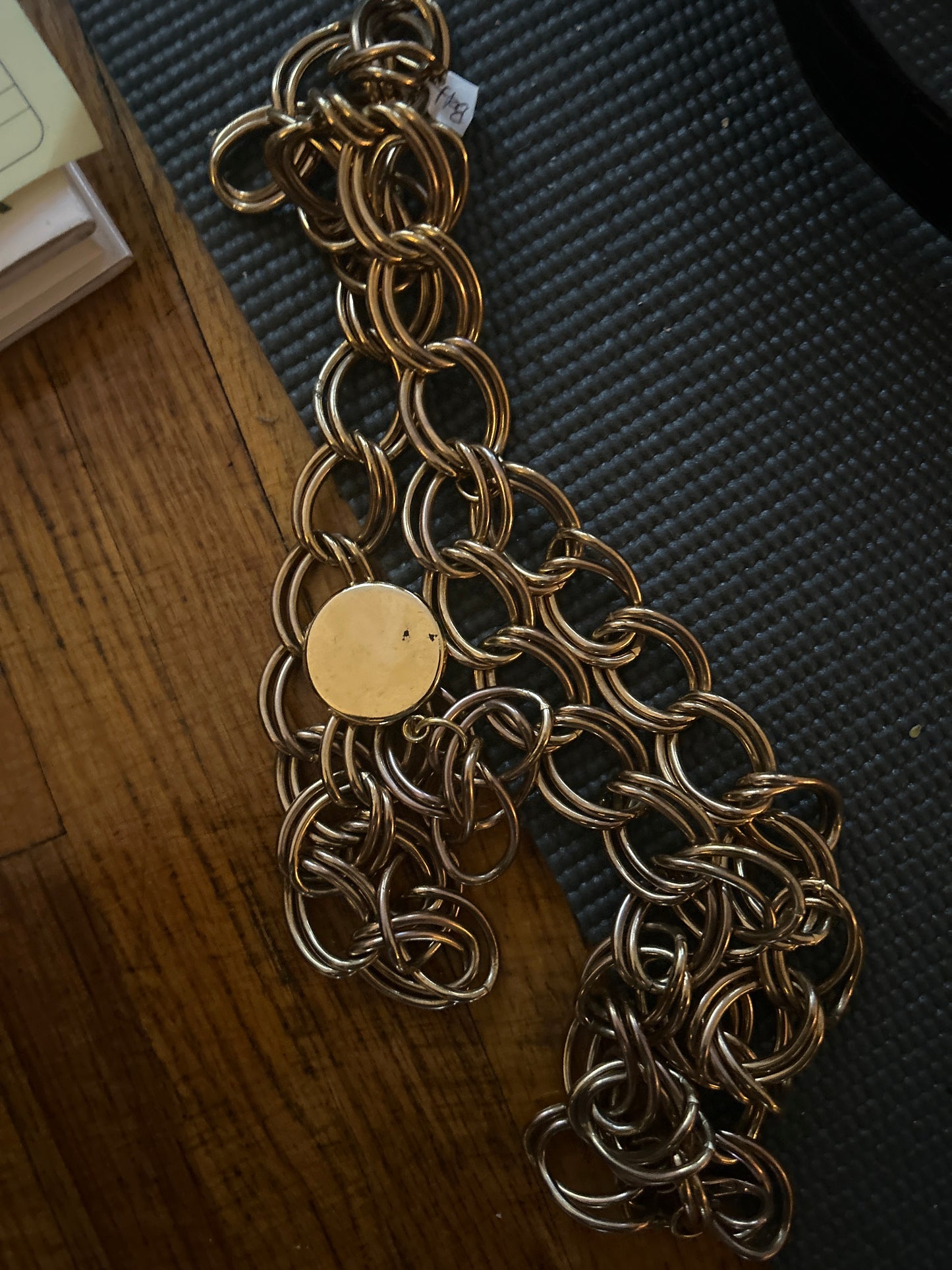 Gold metal belt with coin JM 344