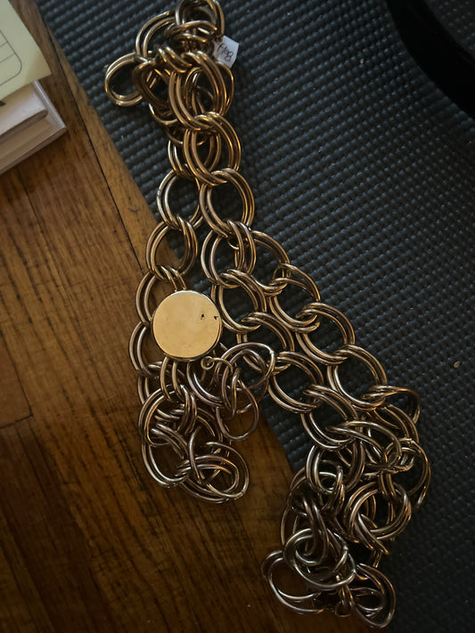 Gold metal belt with coin JM 344