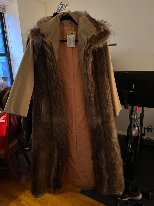 JM trench coat removable fur vest 190